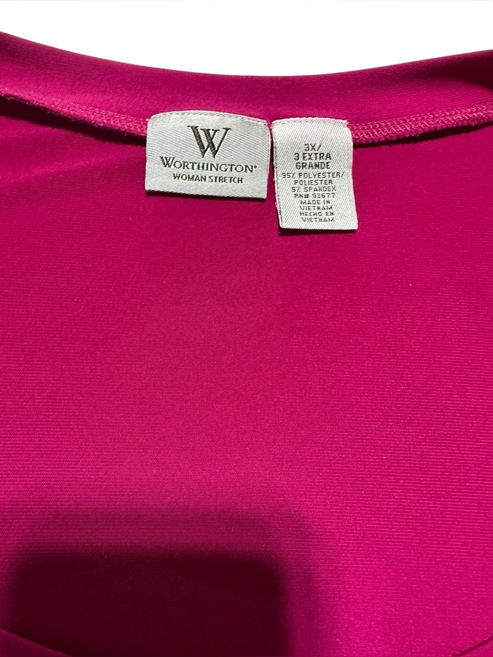 Worthington Fuchsia Short Sleeve Scoop Neck Tee 3X - Picture 4 of 10